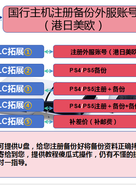 ps4ps5国行账号注册备份还原解锁港服美服欧服日服
