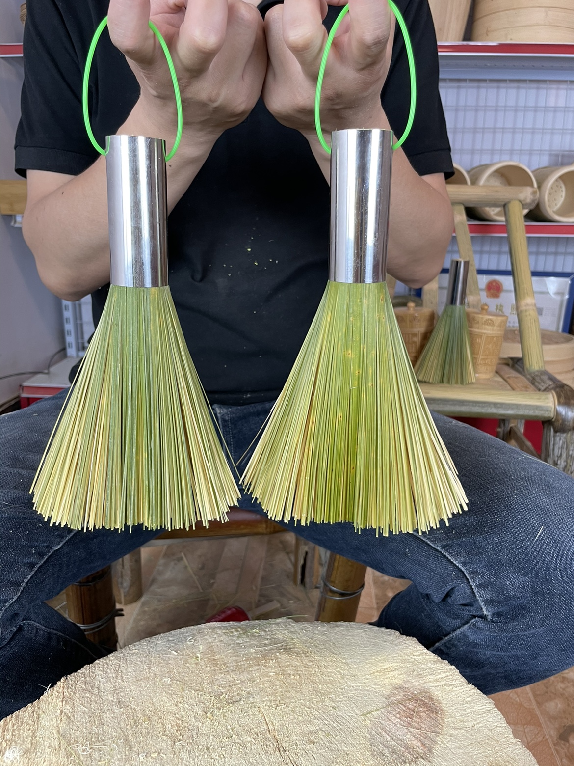 小篾匠师傅做的手工锅刷竹刷子刷锅神器厨房好帮手