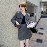 新品主推款灰蓝色拉毛两件套2C075-675-P175-K258，女装套装/套裙，2C075