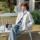 新品已出货设计感拼色白色外套2C075-6010-P145-K218，女装短外套，菡迪欧娜