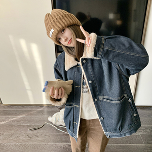 新款  现货 牛仔派克服内胆兔毛保暖外套2C075-281-P185K268图片