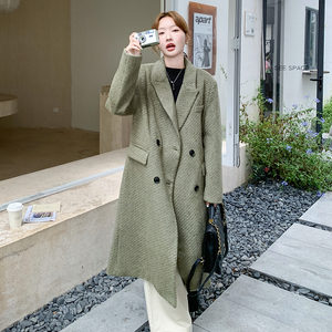 新品 大货主推款 松花绿毛呢加厚大衣外套2C075-712-P195-K298图片
