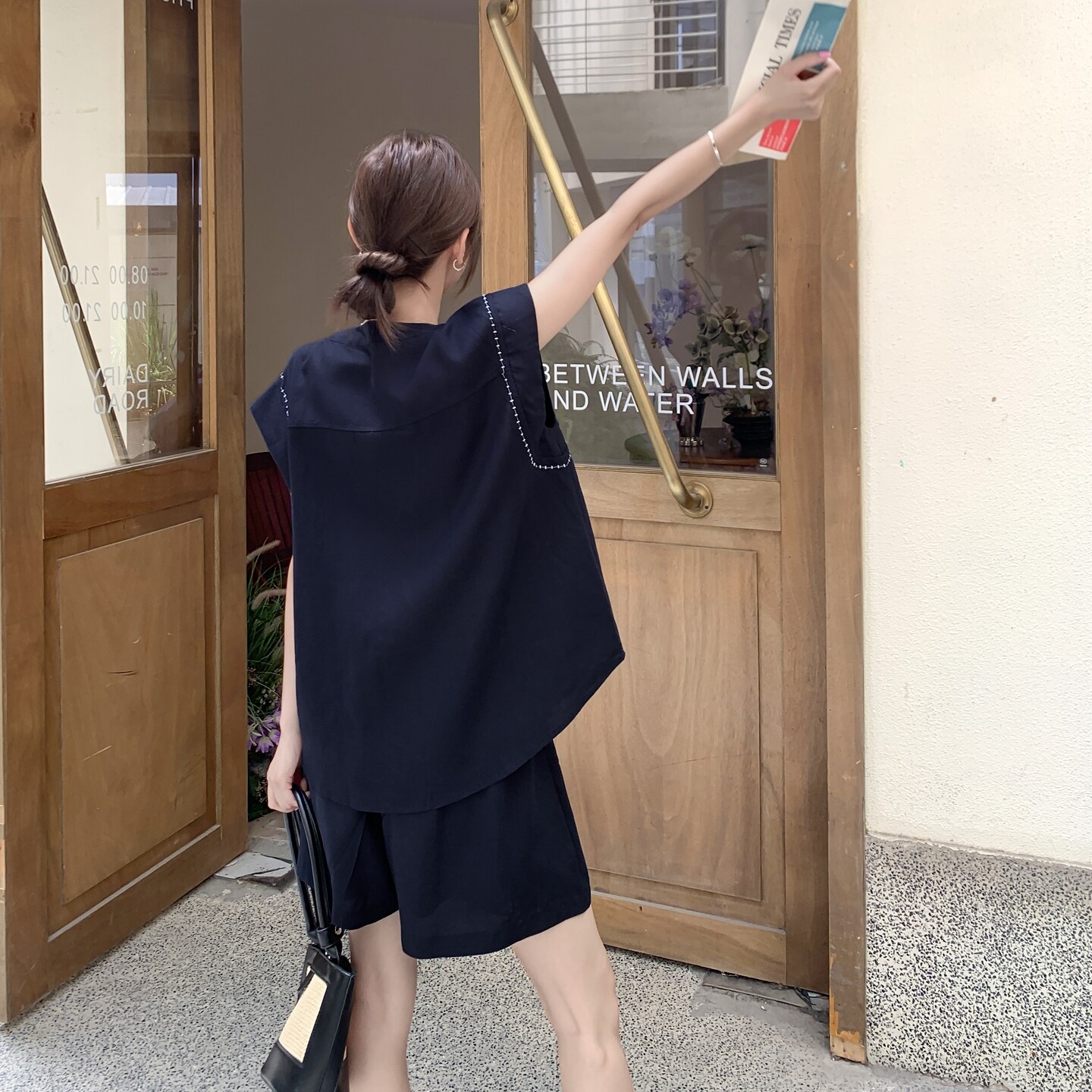 新品主推装饰线减龄休闲两件套套装986-P145-K218,女装套装/套裙,2C075