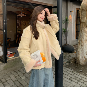 新品 大貨主推款 奶fu黃皮皮毛一體外套910-P205-K298圖片