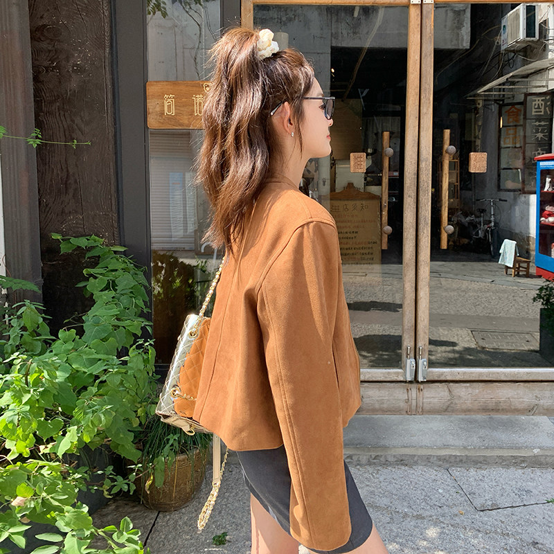 新品主推鹿皮绒外套2C075-633-P145-K198,女装短外套,2C075