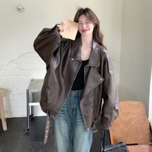 韩版复古皮衣外套女2025秋季新款高级感百搭机车炸街夹克短款上衣图片