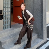 新品现货马甲+阔腿裤+丝巾三件套套装2C075-817-P175-K258，女装套装/套裙，2C075