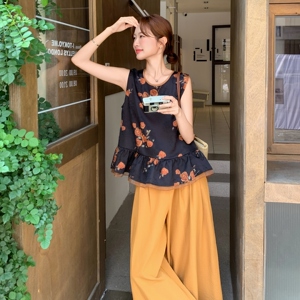 新品 主推 慵懒印花上衣+阔腿裤两件套套装 8698-P175-K258图片