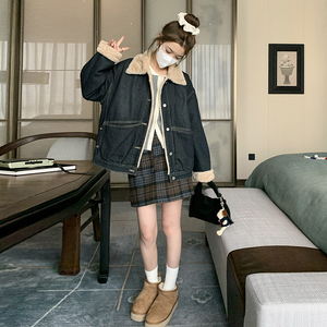 新款  现货 牛仔派克服内胆兔毛保暖外套2C075-281-P185K268图片