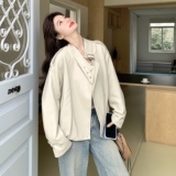 [大货】米白色皮衣外套2C075-26035-P175-K288，女装皮衣，2C075