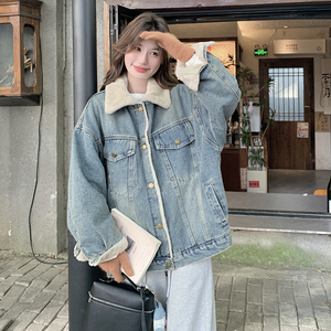 新品 主推款 仿水貂毛牛仔派克服保暖外套,719-P205-K308图片