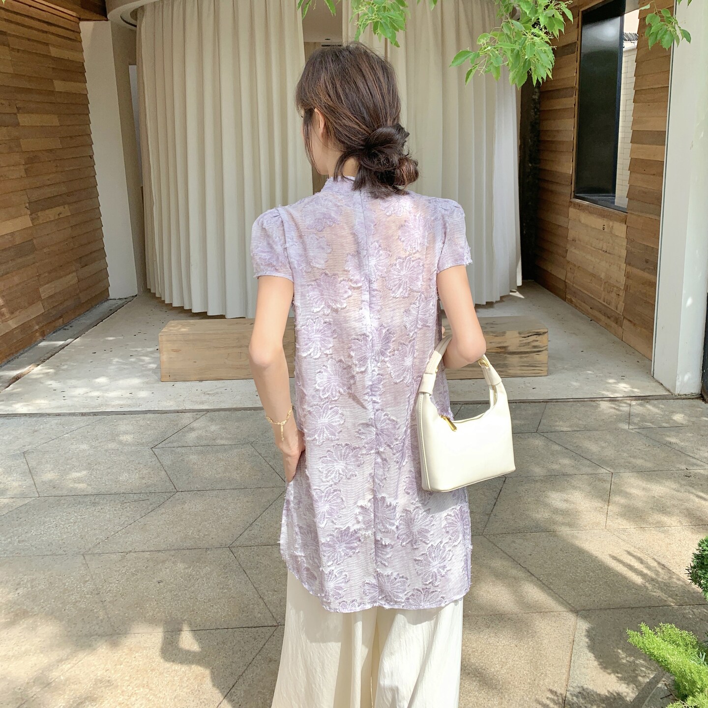 新中式国风上衣阔腿裤套装女夏2025新款大方得体穿搭两件套高级感,女装套装/套裙,2C075
