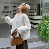 新品主推款大货简约风皮毛一体加厚外套907-P185-K278，女装皮草，菡迪欧娜