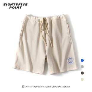 猪猪短裤 长束带落裆五分裤 休闲简约夏季 八五工作室400克纯棉男士