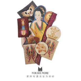 手工真皮植鞣革贴片箱包辅料配件国风人物皮雕半成品瑕疵动漫周边