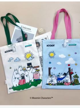 屈臣氏vs姆明联名帆布包单肩大容量学生包