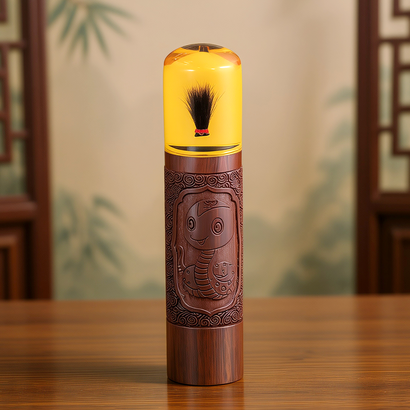 吉祥童子蛇宝宝出生纪念品胎毛章