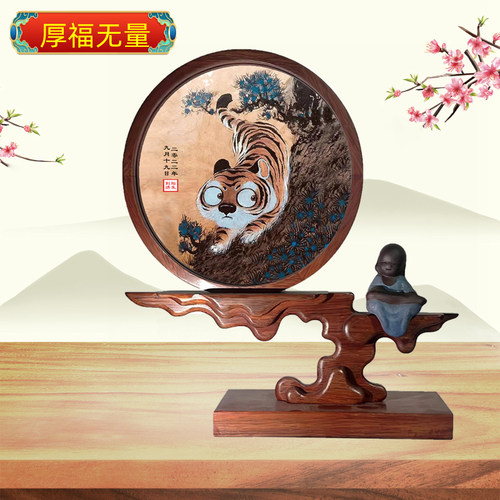 吉祥童子婴儿纪念品生肖胎毛绣