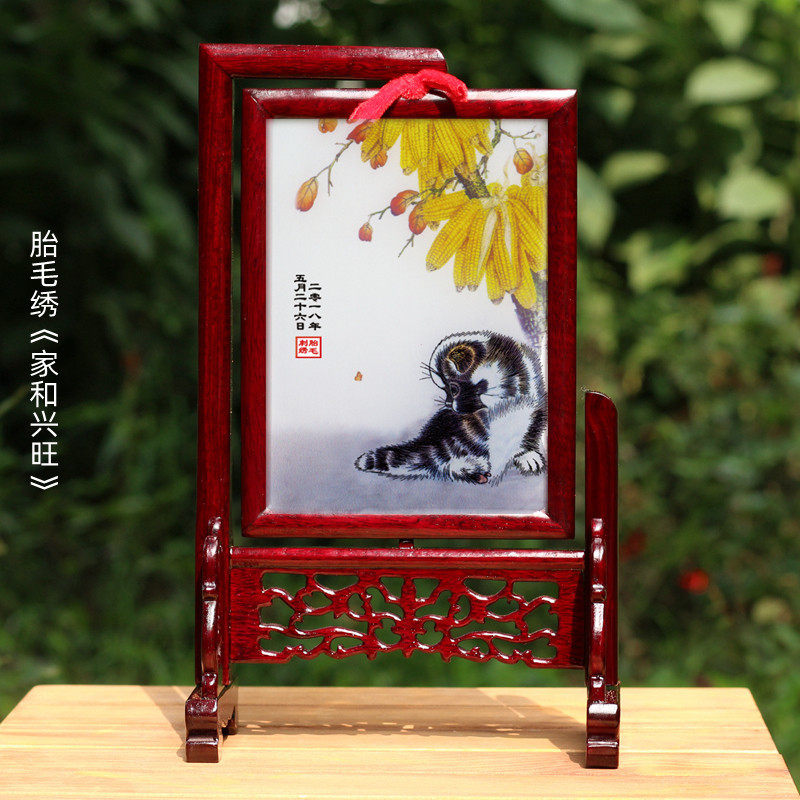 吉祥童子宝宝满月理发定制胎毛绣胎毛画婴幼儿纪念品家和兴旺2018