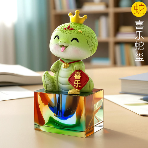 吉祥童子蛇宝宝出生纪念品胎毛章