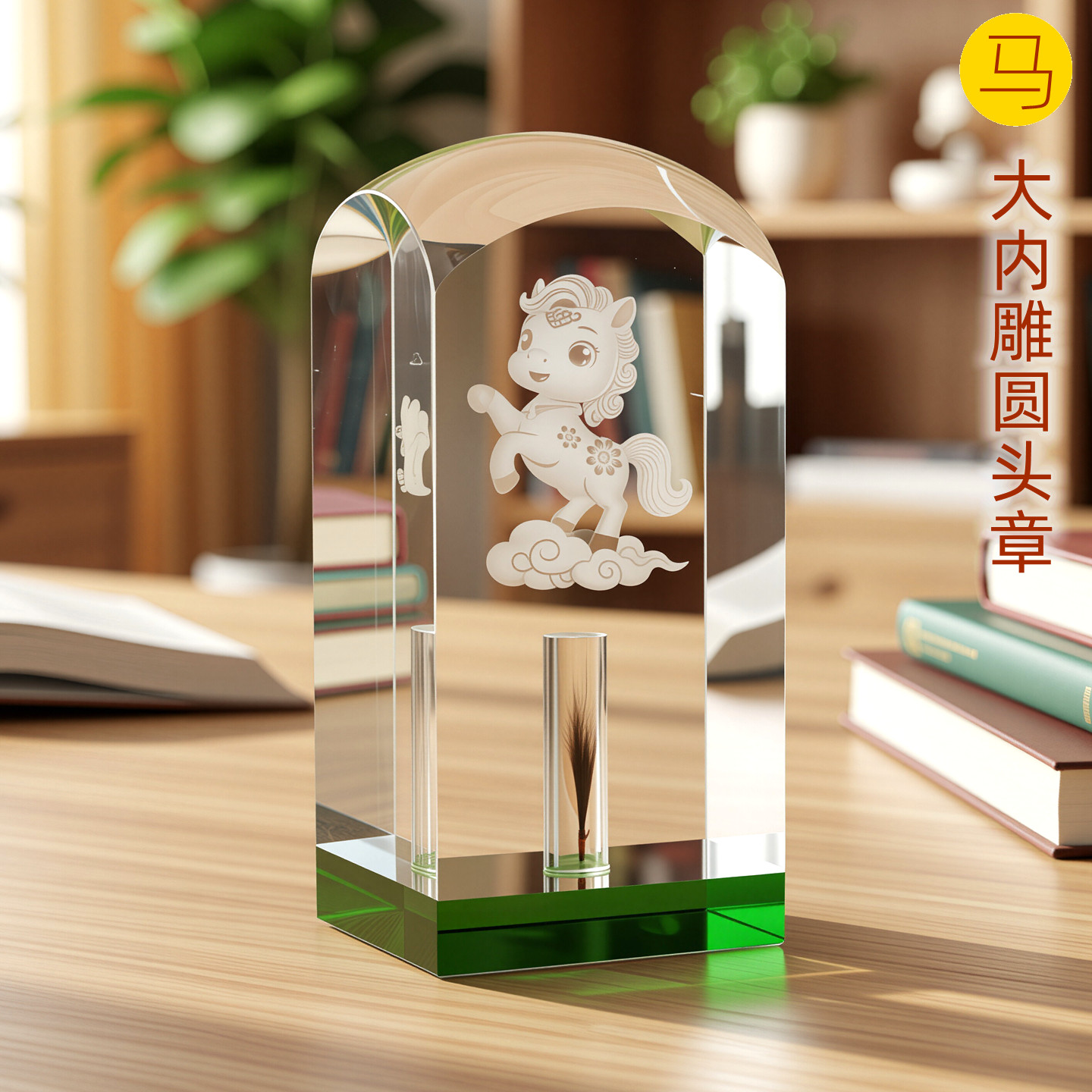 吉祥童子宝宝出生礼物定制胎毛章脐带印章婴儿纪念品内雕圆头2026