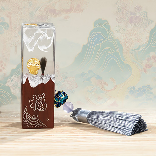 吉祥童子宝宝出生纪念品胎毛章