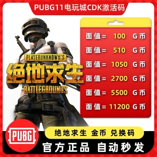 PUBGG币绝地求生G币G-COIN官方游戏币充值吃鸡g币兑换码CDK秒发货