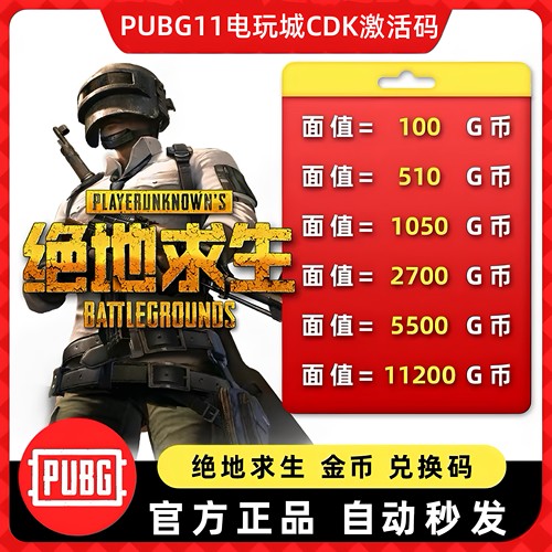 PUBGG币绝地求生G币G-COIN官方游戏币充值吃鸡g币兑换码CDK秒发货