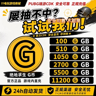 PUBGG币官方充值兑换码秒发