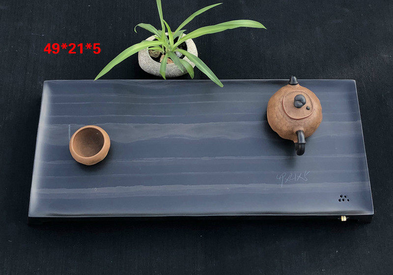 歙砚石材料中式茶盘石质功夫茶具天然原石茶海轻奢简约家用小茶台