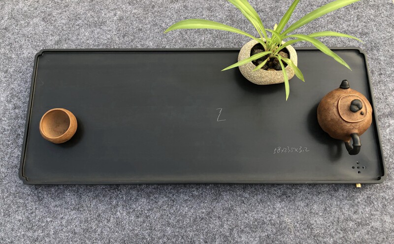 歙砚龙尾砚石头材料茶盘砚石茶海石质功夫茶具天然原石茶海