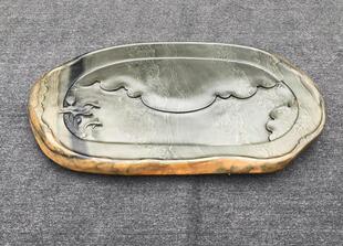 歙砚石头茶盘砚石茶海石质功夫茶具天然原石材石雕轻奢中式茶台