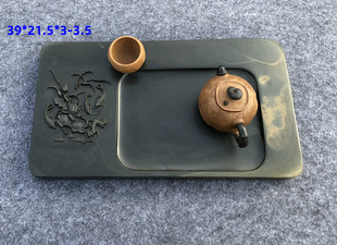 歙砚干泡茶盘砚石茶海石质功夫茶具天然原石材精品新中式茶台轻奢