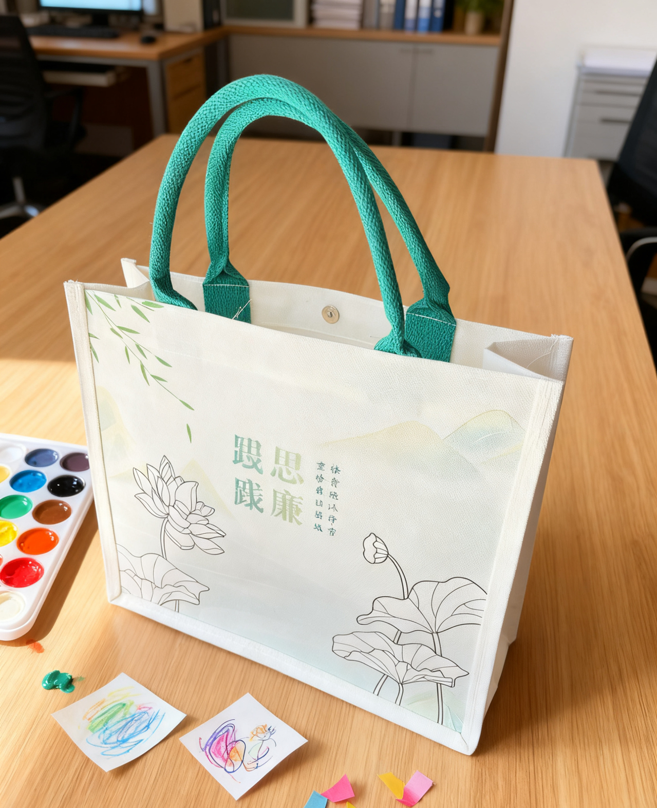 清正廉洁主题diy手工作品手绘涂鸦帆布袋廉政文化创意手提帆布包