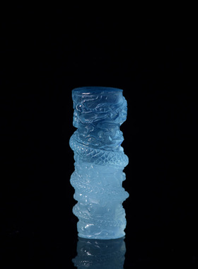 糯米来啦 天然海蓝宝龙柱水晶吊坠挂件饰品礼物龙牌生肖 支持定制