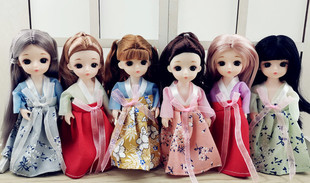 6寸17厘米8分娃衣娃娃韩式古装古风汉服娃娃OB11bjd
