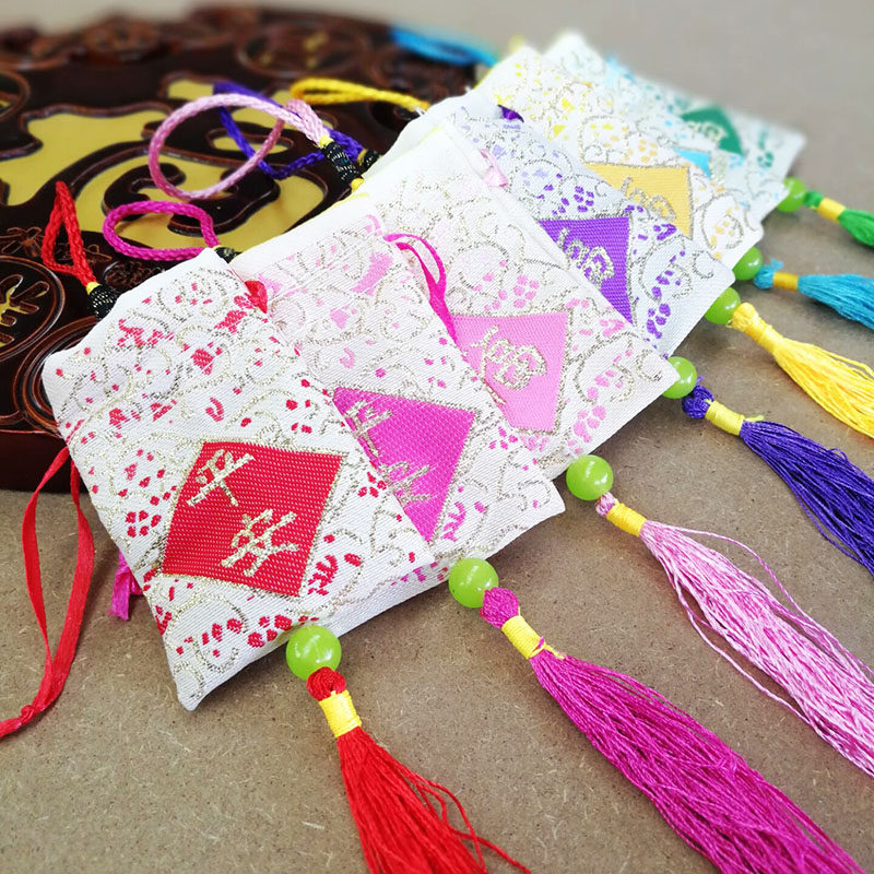 长相思厂家端午香包香袋刺绣七彩抽拉式平安福香包香囊空袋