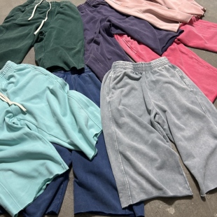 LIFEGOESON 26$$ Pigment wash7/8pants散边蜡染7分休闲卫裤 7色