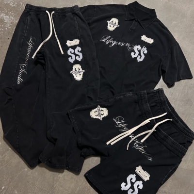 钱多多短袖T恤polo套装