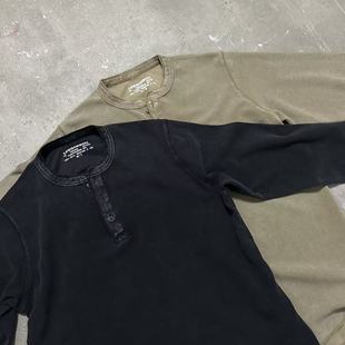 sleeve waffle henley LIFEGOESON 华夫格蜡染长袖 Long top 25AW