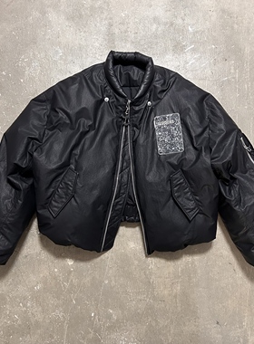 LIFEGOESON 26sw  Vinyldisc bomber jacket黑胶唱片充棉夹克ma1