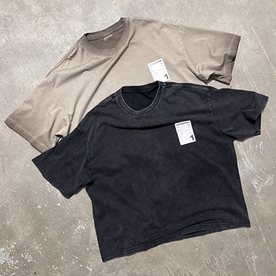 炒色做旧短宽版型短袖Tboxyfit