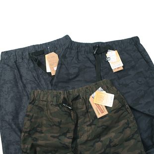 日式 潮 山系工装 休闲宽松腰带保暖直筒长裤 675 迷彩裤 加厚摇粒绒