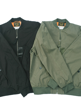 短款版 美式复古做旧水洗棒球领飞行员夹克 日常休闲长袖外套7119