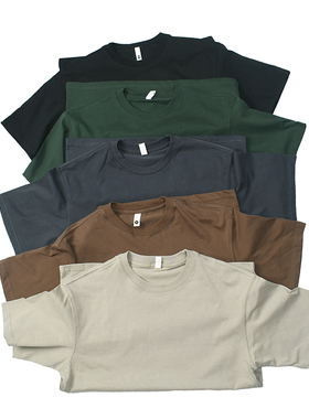 廓版好T 日式复古舒适水洗圆领短袖T恤多色日常休闲宽松套头T1486