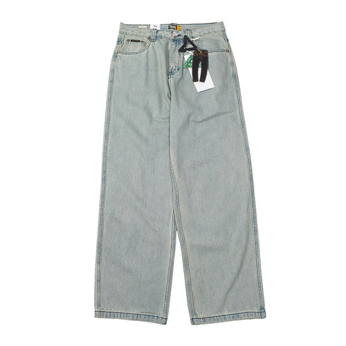 日式复古做旧水洗牛仔裤