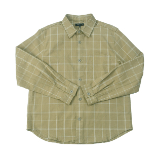 经典 厚料格纹 衬衫 复古做旧水洗格子工装 休闲宽松衬衣潮2039 日式