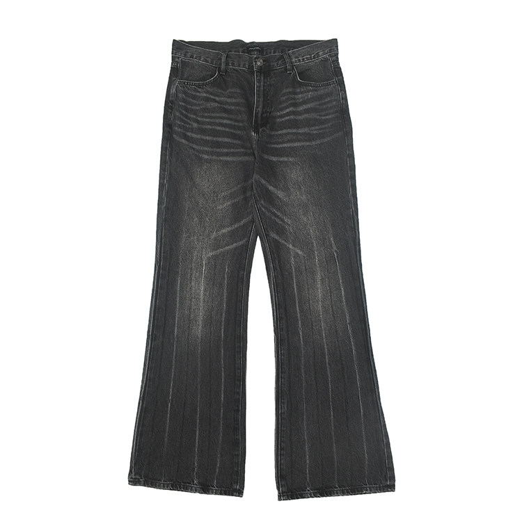 巴黎风 美式复古做旧水洗猫须牛仔裤 高街cleanfit宽松喇叭裤1397,男装,牛仔裤,淘宝优惠券,粉丝福利购,淘宝优惠卷