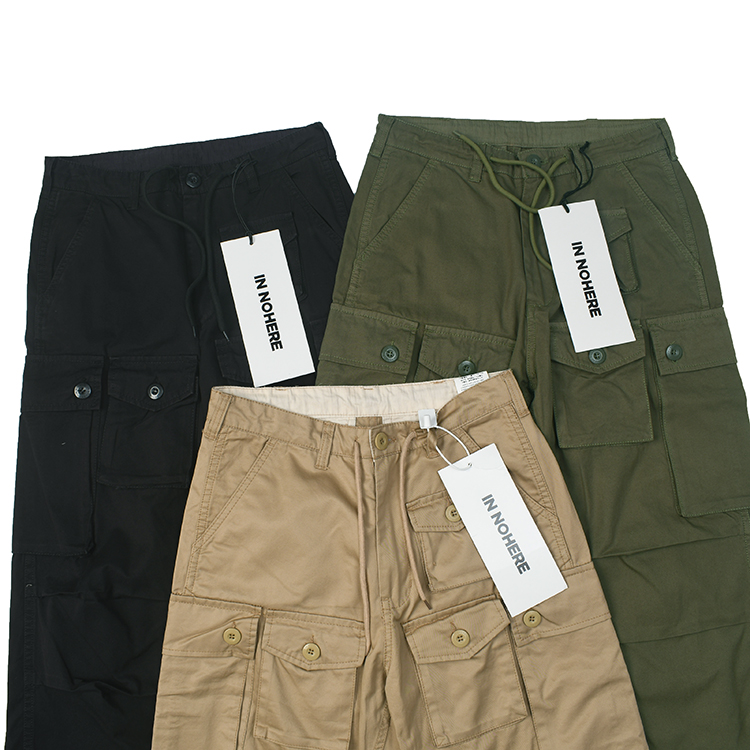 日式复古做旧水洗工装裤