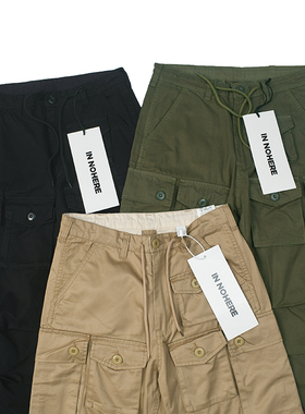 多袋版 日式复古做旧水洗工装裤 多色原宿日潮廓版宽松微锥裤2059